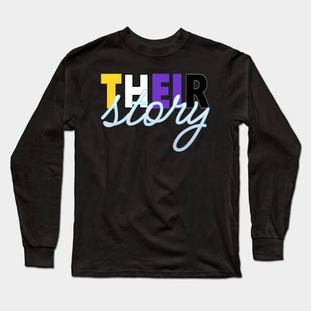 Theirstory womens history month theirstory nonbinary trans pride flag Long Sleeve T-Shirt by meldra